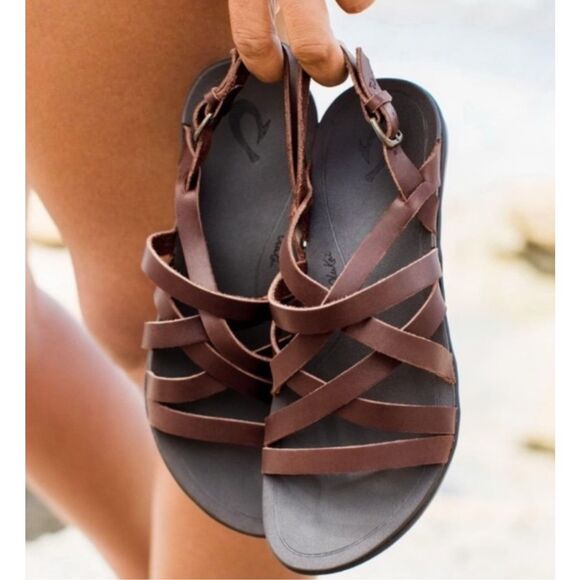Olukai Awe Awe sandals brown size 9 - Picture 1 of 7